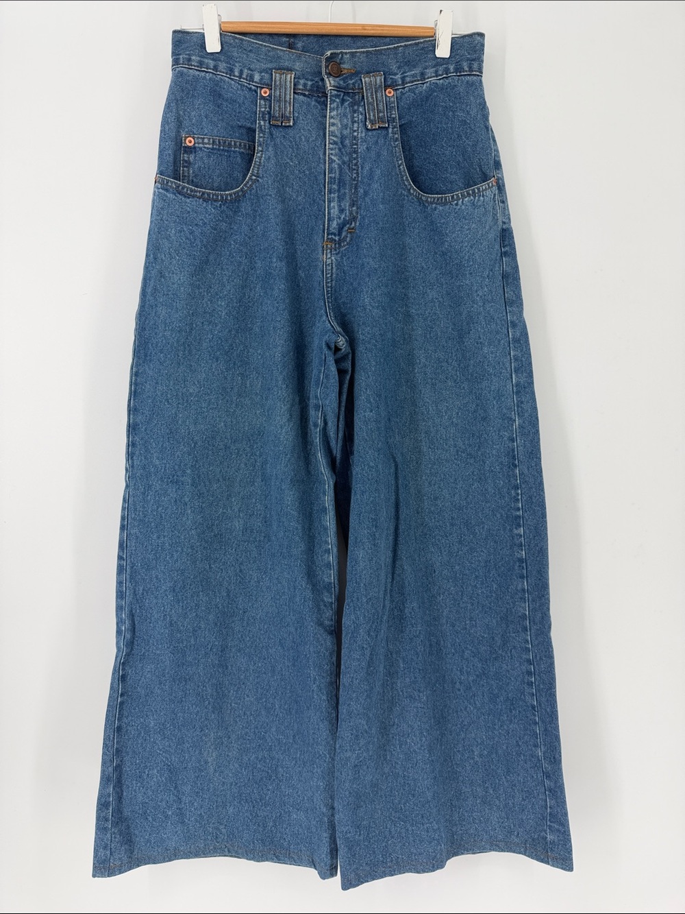 Vintage 90s L.E.I. Jeans Size 7 High Rise Wide Leg Baggy Made in USA